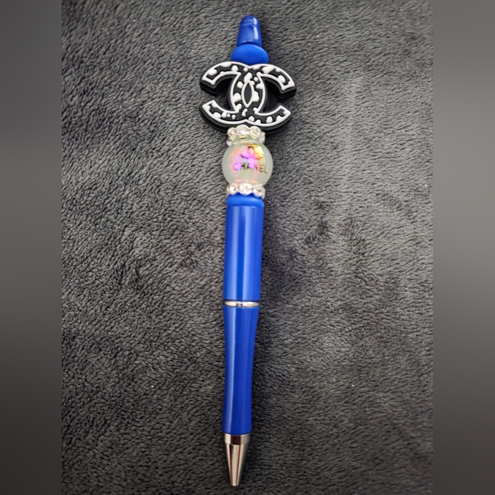 Luxury Inspired Blue Pen with Silver Details